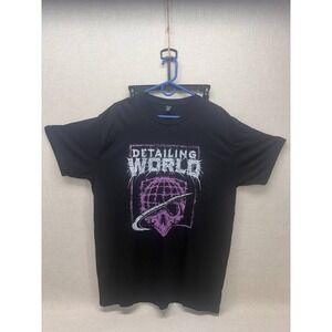 RTP Apparel Detailing World Skull Graphic T-Shirt XL Black Ring Spun Cotton Tee